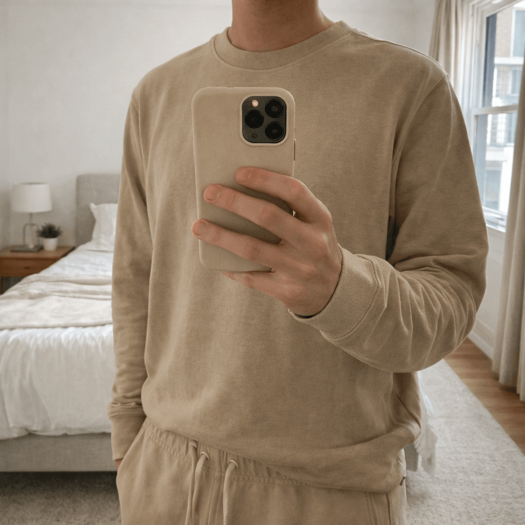 Mirror photo of iPhone with case